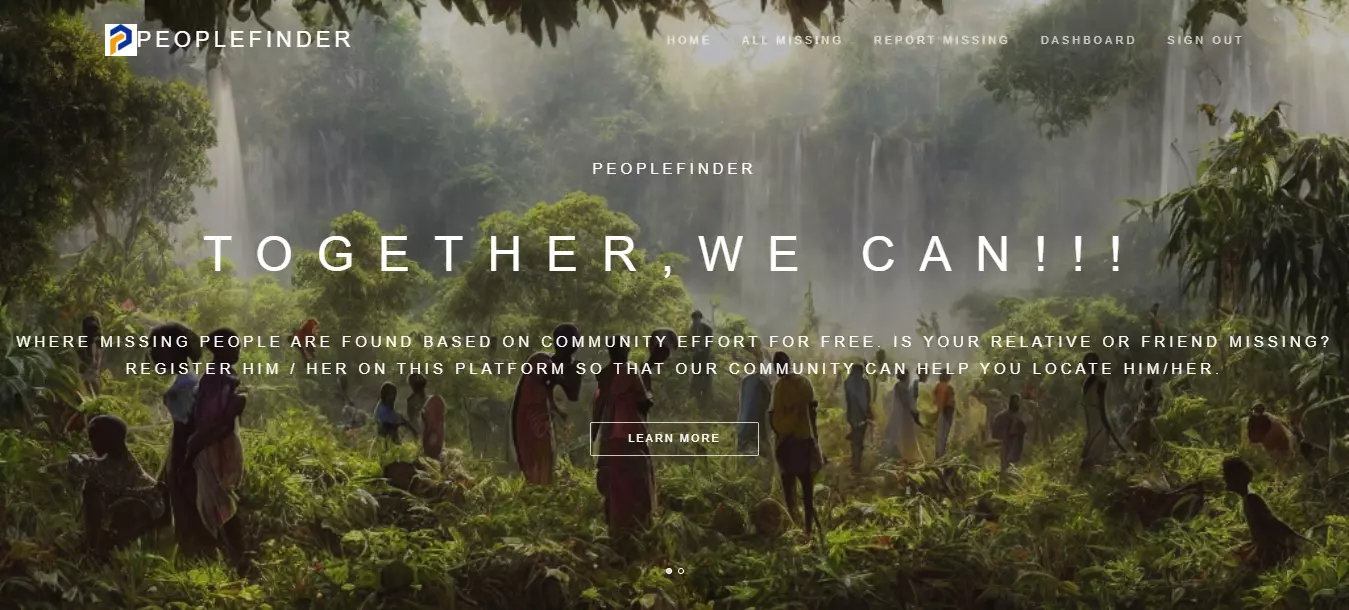 Missing people finder by Jeremiah Taguta, Software Engineer.