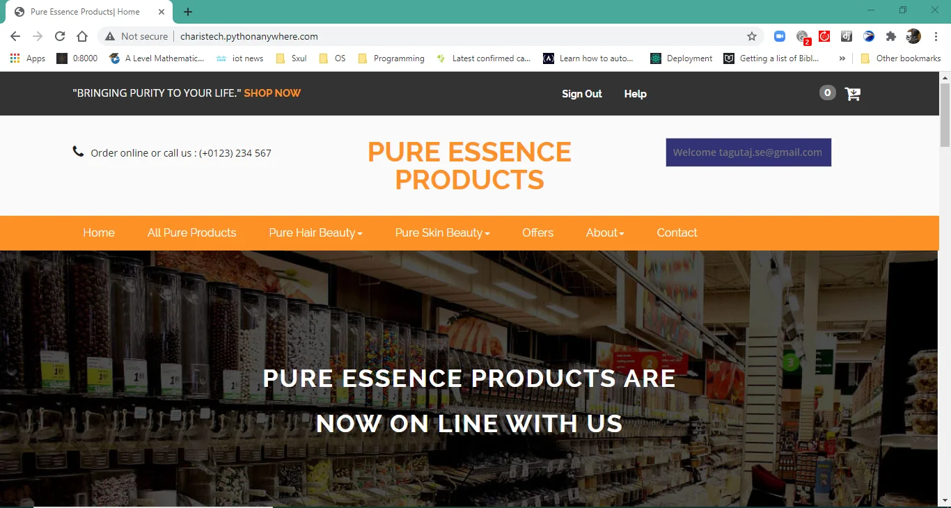 Online Shop by Jeremiah Taguta, Software Engineer.